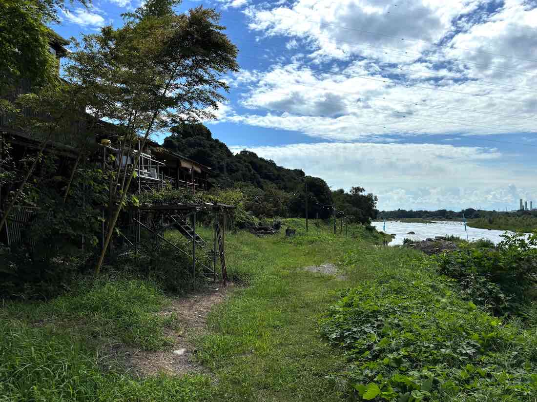 落合簗と利根川